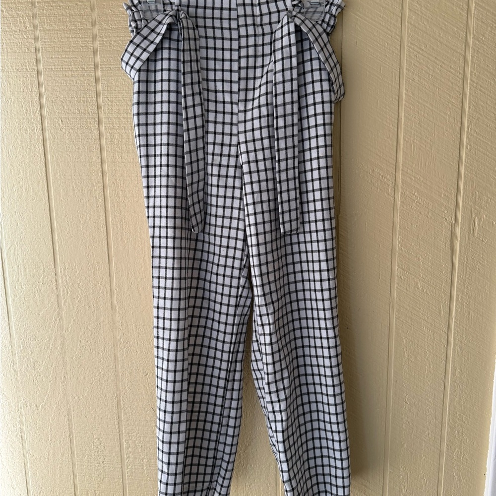 Forever 21 Black and White Checkered Trousers